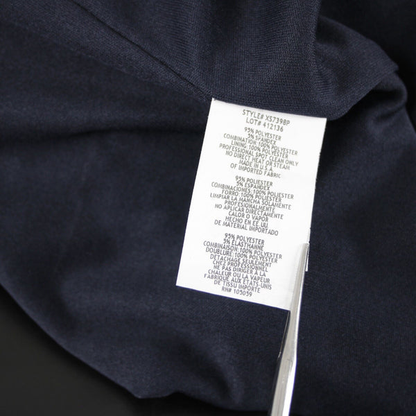 Xscape NEW $189 Sz 6P Navy Blue Beaded Lined Cold Shoulder Poly Spandex Dress