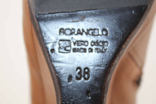Fiorangelo NEW $436 Sz 38 Brown Winter 100% Leather Wedge 4" Boot