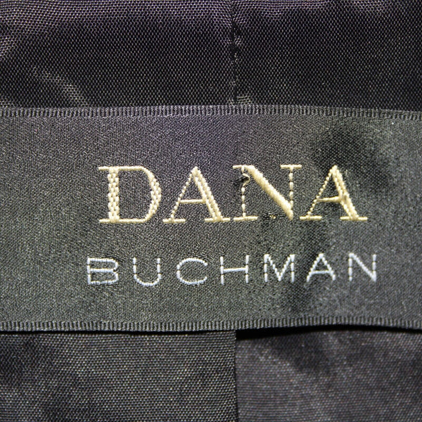 Dana Buchman Sz 12 Black Gold Stud Zipper 100% Leather Acetate Lined Jacket