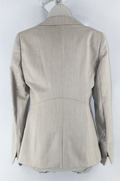 Ellen Tracy New $498 Sz 8 Truffle Taupe Black Mini Herringbone Blazer Jacket