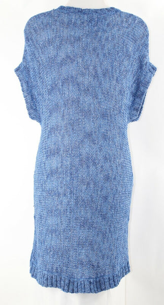 Twiggy London Sz L Heather Blue Drop Shoulder Knit Acrylic Nylon Sweater