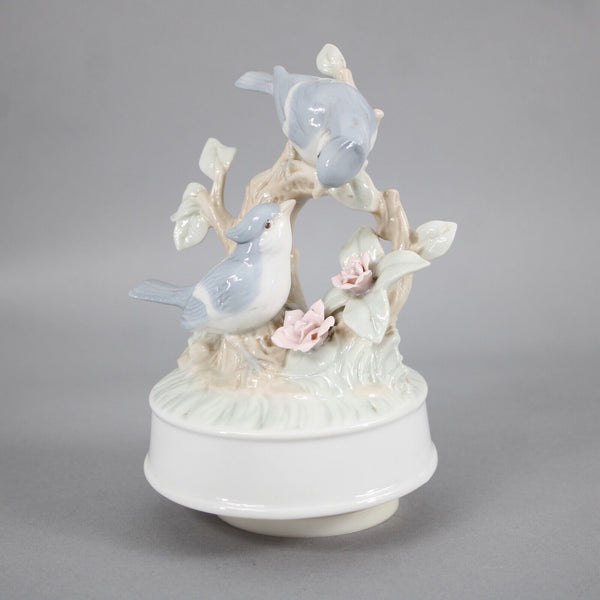 George Good Blue Birds Porcelain 8" Music Box