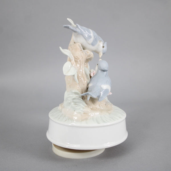 George Good Blue Birds Porcelain 8" Music Box