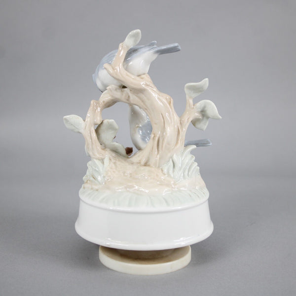 George Good Blue Birds Porcelain 8" Music Box