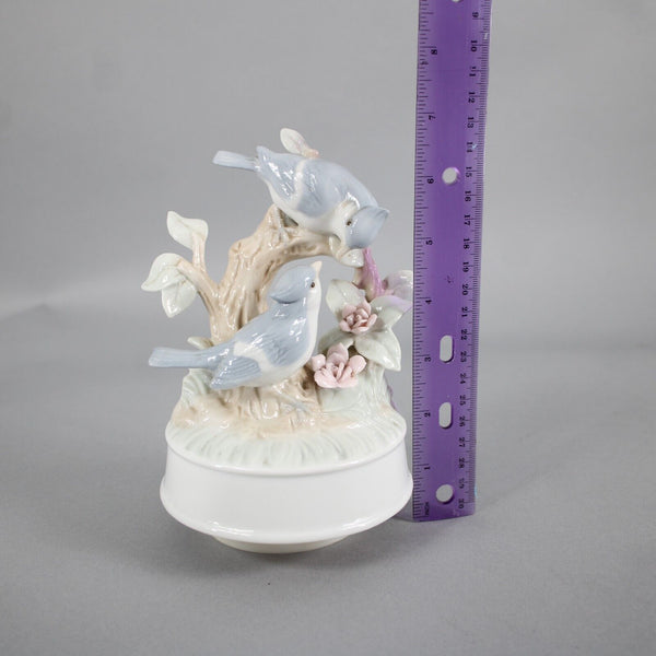 George Good Blue Birds Porcelain 8" Music Box