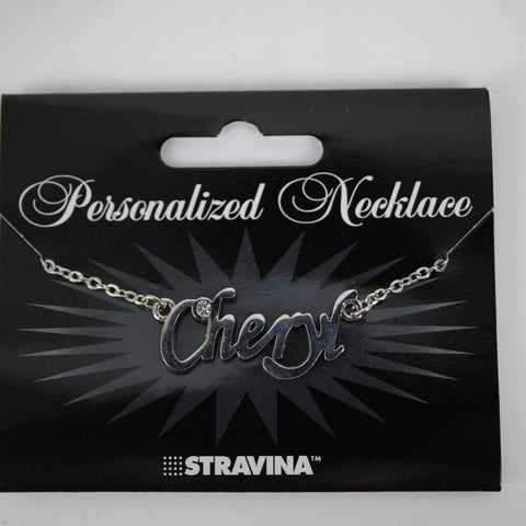 CHERYL NEW Name Silvertone Rhinestone 14.5" w 4.5" Multi Ring Extender Necklace