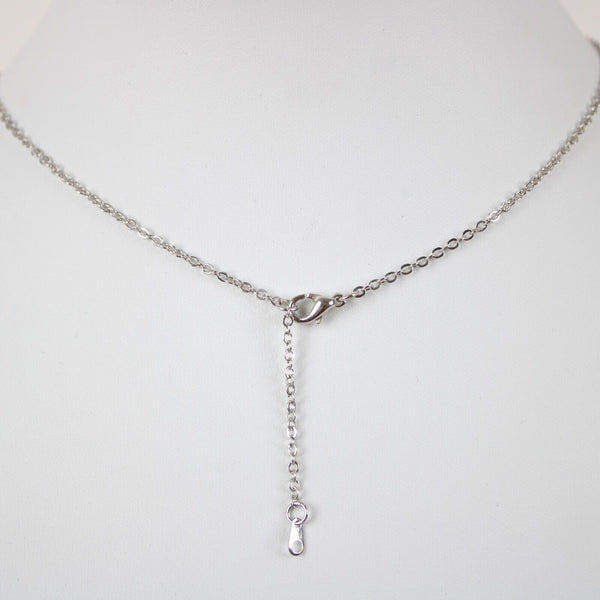 CHERYL NEW Name Silvertone Rhinestone 14.5" w 4.5" Multi Ring Extender Necklace