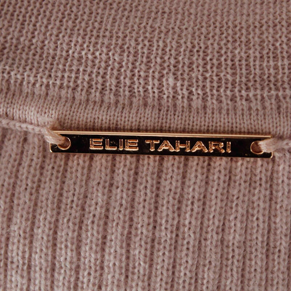 Elie Tahari NEW $198 Sz SP Blush Rose Gold Bead Lace 100% Wool Knit Top