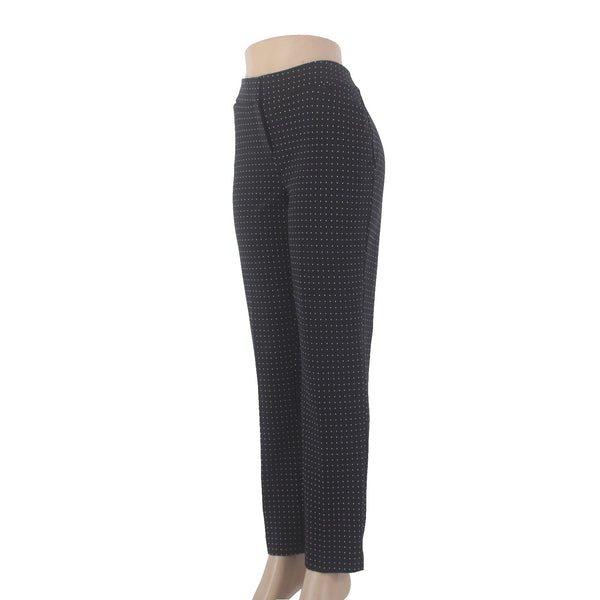 Chicos Pant NEW $90 Sz 0 T x 32 Black White Polka Dots Pockets Lyocell Spandex