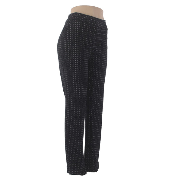 Chicos Pant NEW $90 Sz 0 T x 32 Black White Polka Dots Pockets Lyocell Spandex