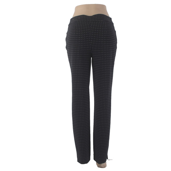 Chicos Pant NEW $90 Sz 0 T x 32 Black White Polka Dots Pockets Lyocell Spandex