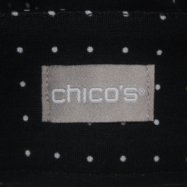 Chicos Pant NEW $90 Sz 0 T x 32 Black White Polka Dots Pockets Lyocell Spandex