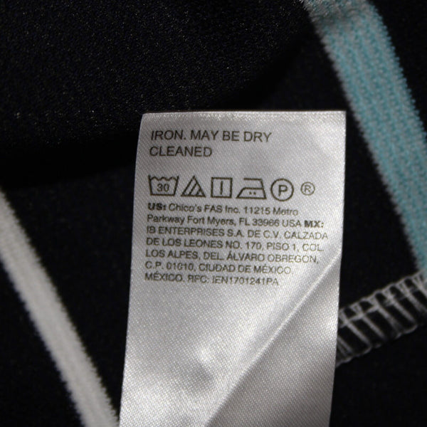 White House Black Market Sz 2 Navy Blue White Striped Lined Poly Rayon Dress