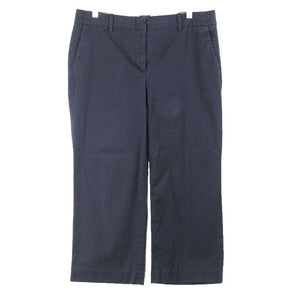 Talbots Chelsea Sz 8 X 23 Navy Blue Cotton Blend Crop Capri Length Pants