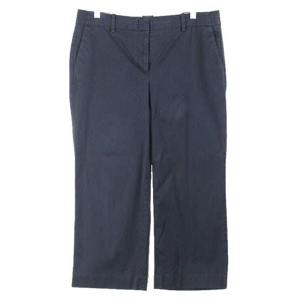Talbots Chelsea Sz 8 X 23 Navy Blue Cotton Blend Crop Capri Length Pants