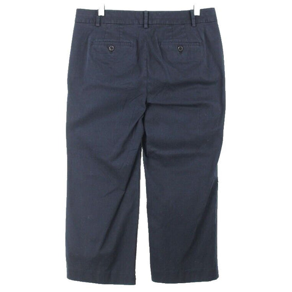 Talbots Chelsea Sz 8 X 23 Navy Blue Cotton Blend Crop Capri Length Pants