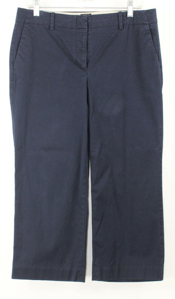 Talbots Chelsea Sz 8 X 23 Navy Blue Cotton Blend Crop Capri Length Pants