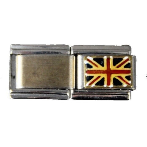 British Flag Enamel Stainless Steel Elastic Stretch Chain Link Italian Charm