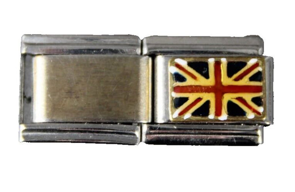 British Flag Enamel Stainless Steel Elastic Stretch Chain Link Italian Charm