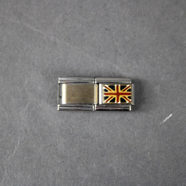 British Flag Enamel Stainless Steel Elastic Stretch Chain Link Italian Charm