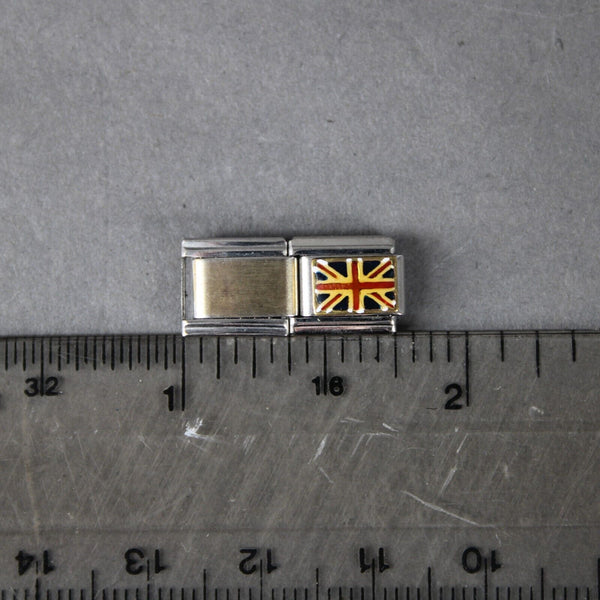 British Flag Enamel Stainless Steel Elastic Stretch Chain Link Italian Charm