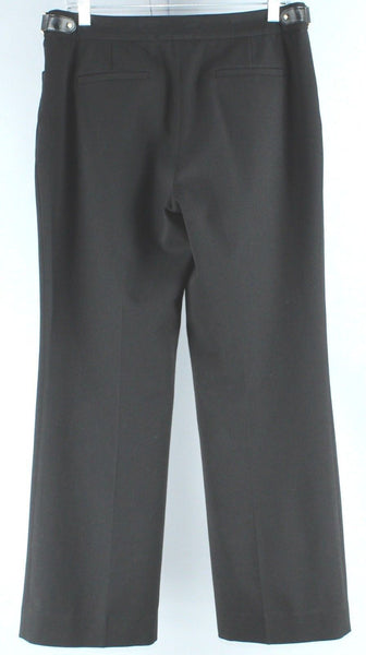 Jones NY Sz 8 x 29 Black Stretch Poly Viscose Blend Unlined Trouser Pant