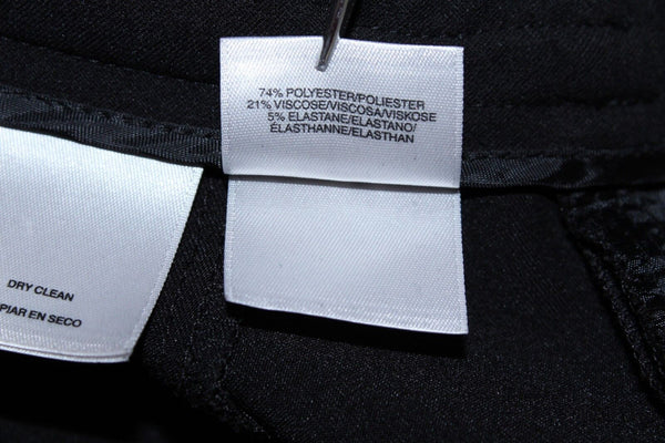 Jones NY Sz 8 x 29 Black Stretch Poly Viscose Blend Unlined Trouser Pant
