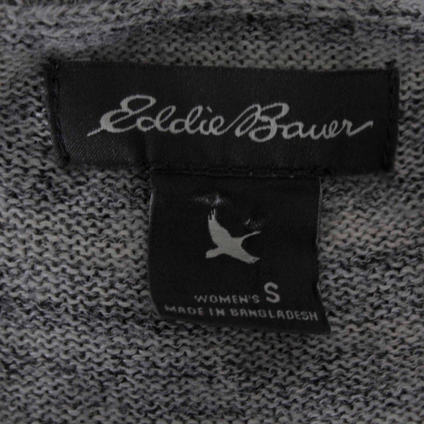 Eddie Bauer Sz S Heather Gray Open Pockets Ribbed Hem Cotton Blend Knit Cardigan