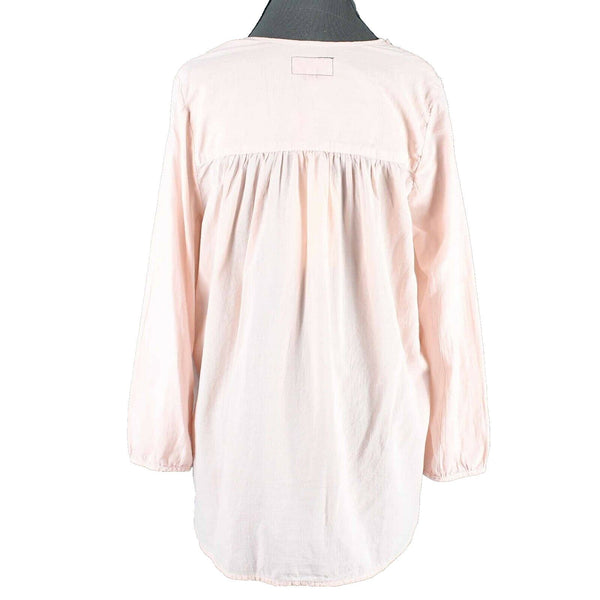 Current/Elliott NEW $188 Sz 1 Pink Lace Yoke V Neck 100% Cotton Top
