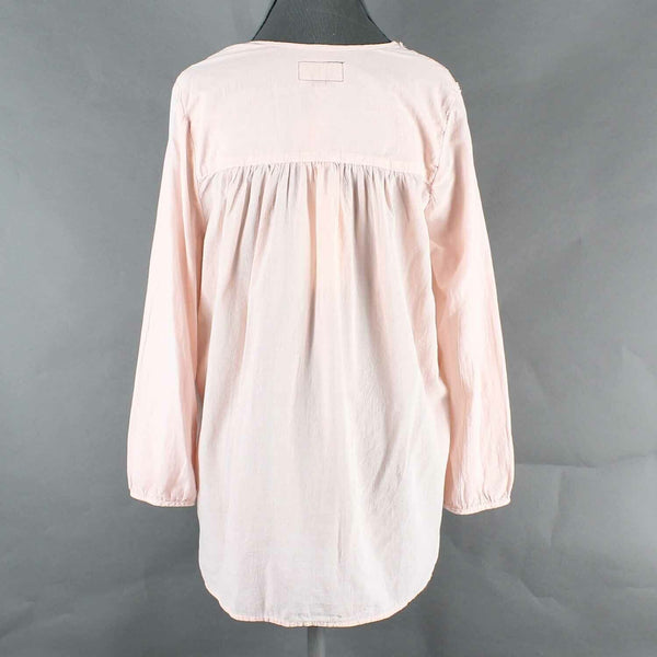 Current/Elliott NEW $188 Sz 1 Pink Lace Yoke V Neck 100% Cotton Top