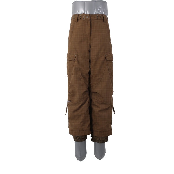 Obermeyer Snow Pants Bailey Sz 12 Juniors x 25 Brown Pockets Adj Waist Poly