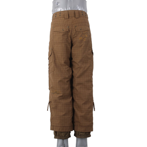 Obermeyer Snow Pants Bailey Sz 12 Juniors x 25 Brown Pockets Adj Waist Poly