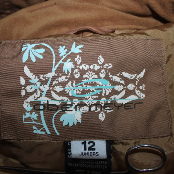 Obermeyer Snow Pants Bailey Sz 12 Juniors x 25 Brown Pockets Adj Waist Poly