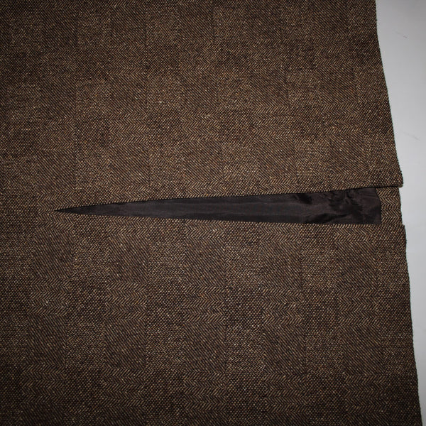 Dana Buchman Sz 16 Brown Tan Lined Pockets Nubby Tweed Wool Nylon Silk Skirt