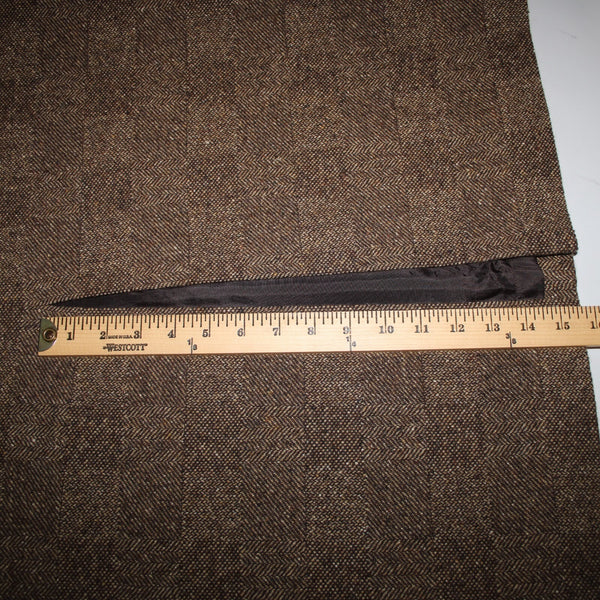 Dana Buchman Sz 16 Brown Tan Lined Pockets Nubby Tweed Wool Nylon Silk Skirt