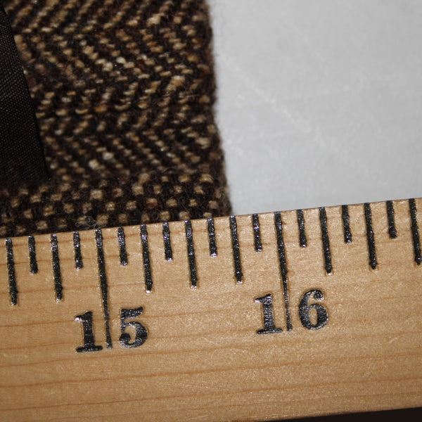 Dana Buchman Sz 16 Brown Tan Lined Pockets Nubby Tweed Wool Nylon Silk Skirt