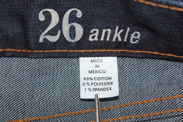 J Crew Toothpick NEW $125 Sz 26 X 29 Blue Denim Ankle Cotton Blend Jeans