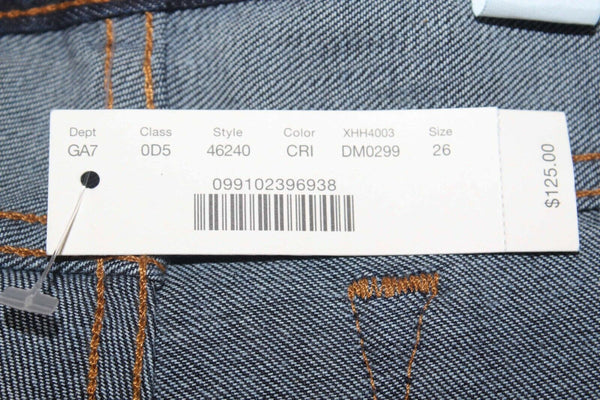 J Crew Toothpick NEW $125 Sz 26 X 29 Blue Denim Ankle Cotton Blend Jeans