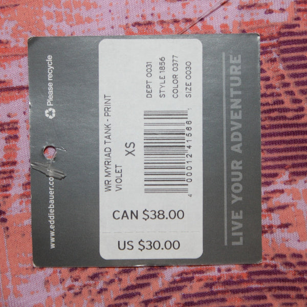 Eddie Bauer Myriad Top NEW $30 Sz XS Pink Violet Multi Color Cotton Poly Top