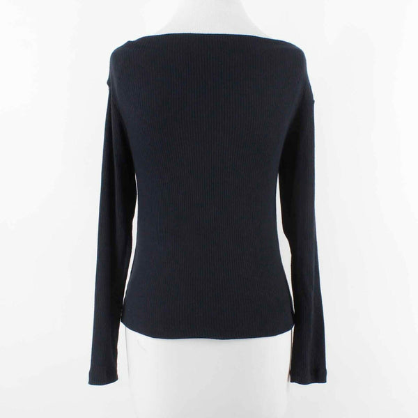 LNA Sz XS Black Ribbed Open Chest Modal Poly Spandex Knit Top