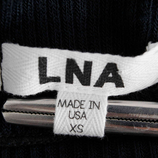LNA Sz XS Black Ribbed Open Chest Modal Poly Spandex Knit Top