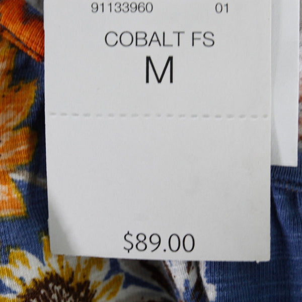 J Jill NEW $89 Sz M Blue Orange Multi Belted Pullover Cotton Blend Knit Dress
