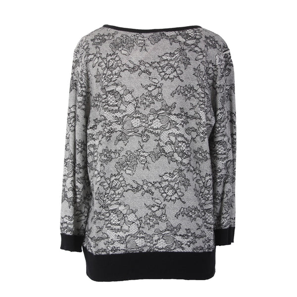 New York And Company Cardigan Sweater NEW $50 Sz L Black White Buttons Cotton