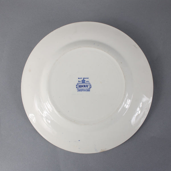 Ridgway Plate Lawley England Blue White Blue Danish Floral Motif 9.75" Plate