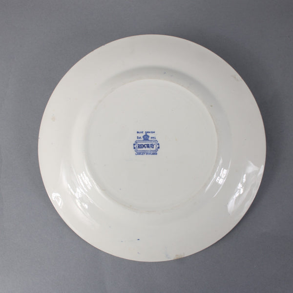 Ridgway Plate Lawley England Blue White Blue Danish Floral Motif 9.75" Plate
