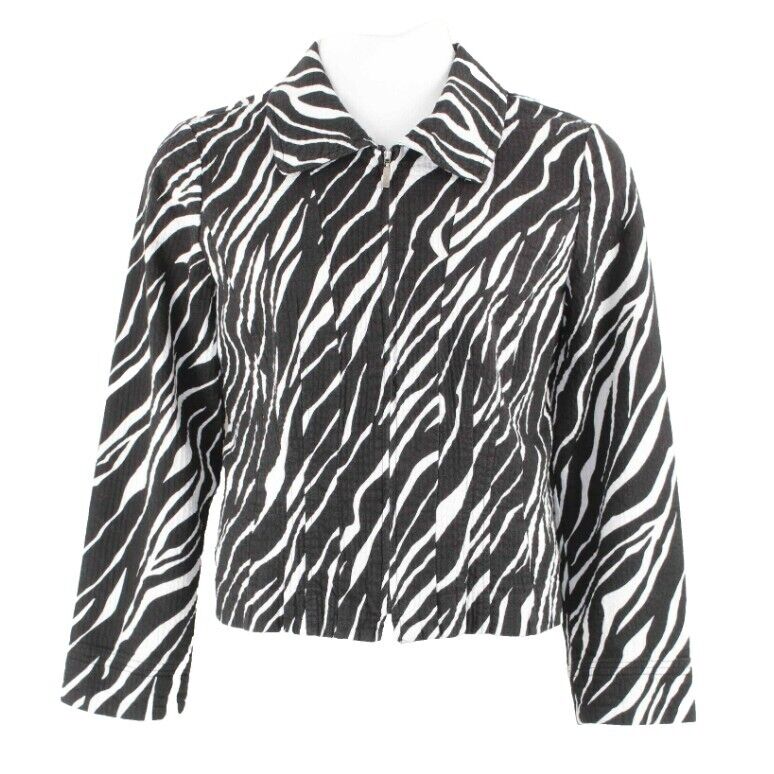 Requirements XL Black White Textured Zip Front Cotton Poly Lining Jacket