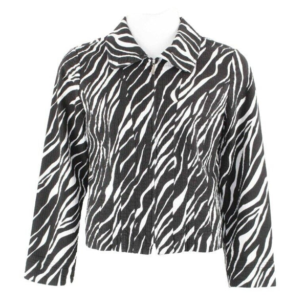 Requirements XL Black White Textured Zip Front Cotton Poly Lining Jacket