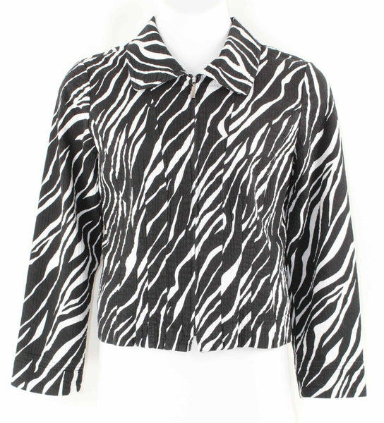 Requirements XL Black White Textured Zip Front Cotton Poly Lining Jacket