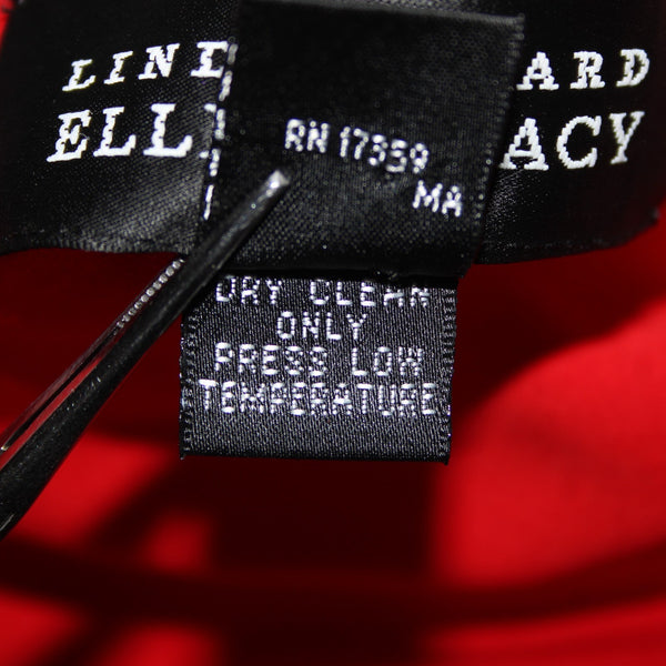 Ellen Tracy Allard Sz XL Red Silk Blnd Ruched Boned Sides Strapless Side Zip Top