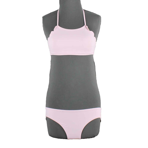 Vanilla Beach Sz L Lavender Purple Nylon Spandex Polyester Bikini Swim Suit 336